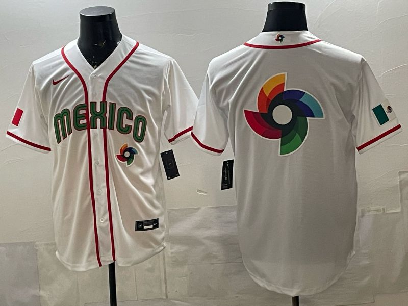 Men 2026 World Cub Mexico Blank White Game Nike MLB Jersey style 0018